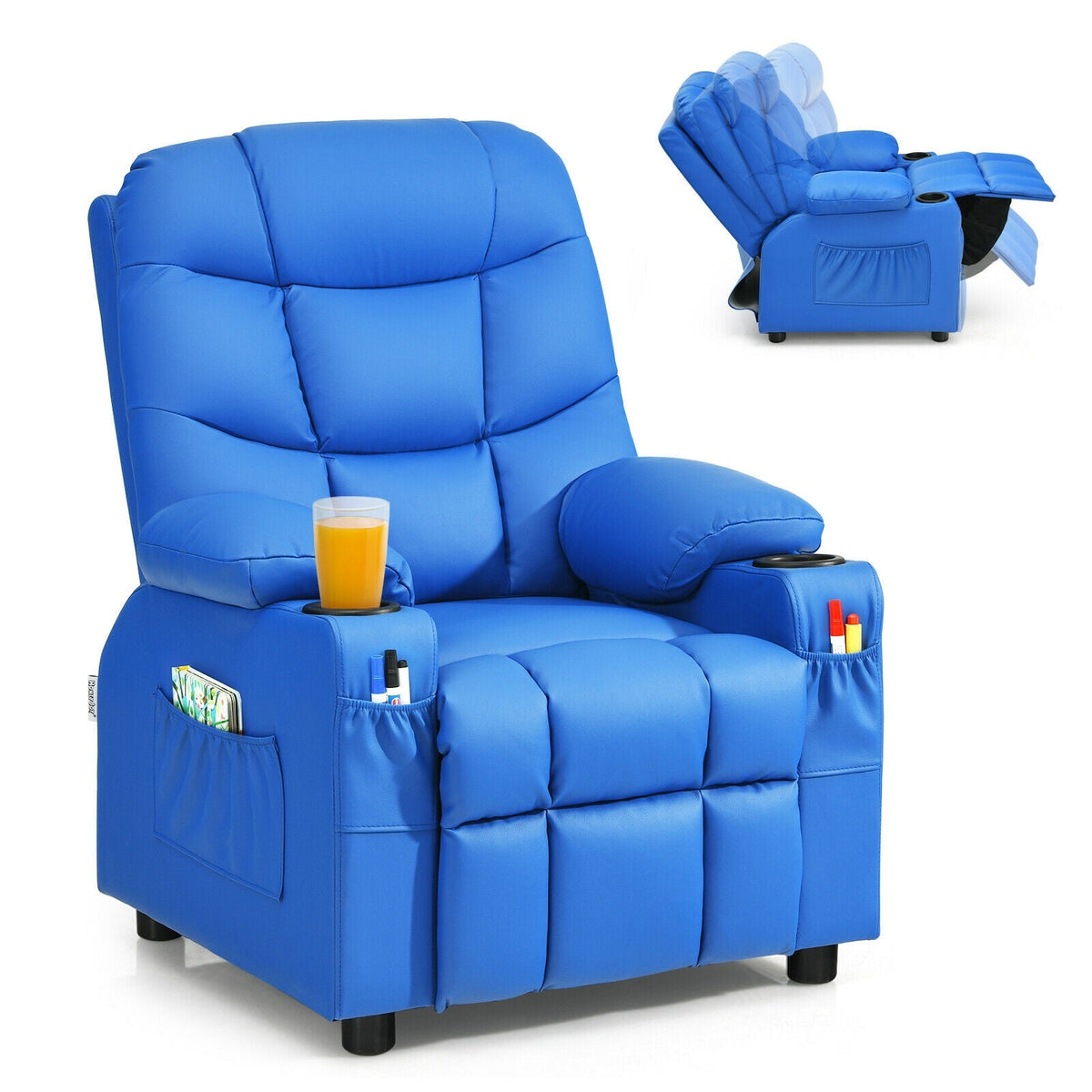 Kids Recliner Chair with Cup Holder and Footrest for Children 11
