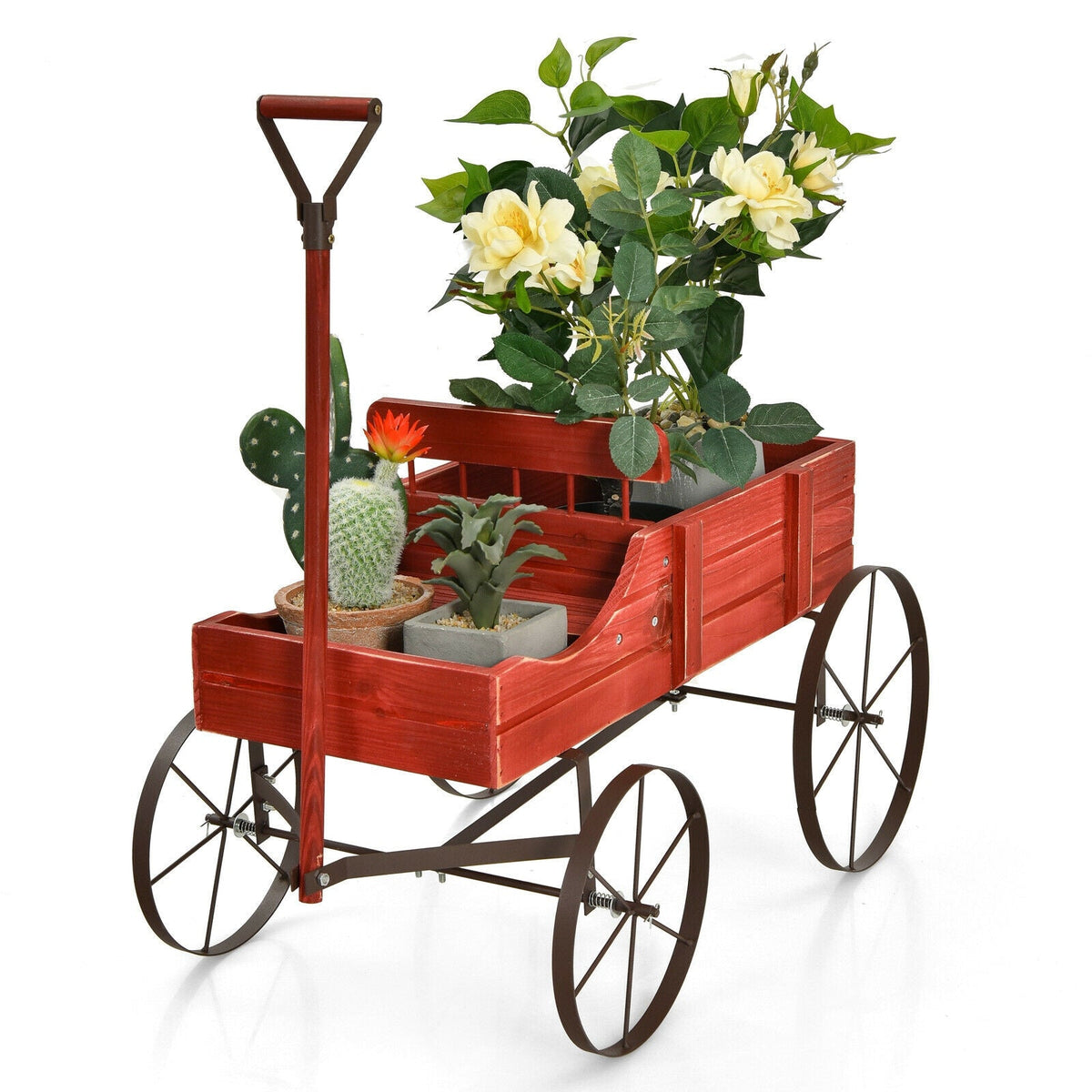 Wooden Wagon Plant Bed 10