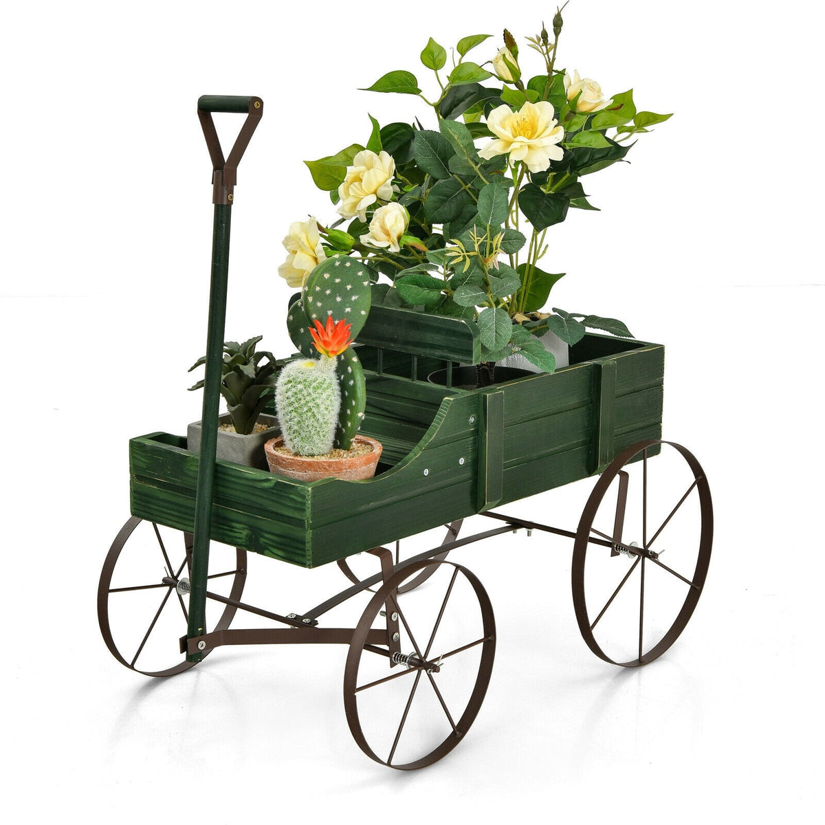 Wooden Wagon Plant Bed 8
