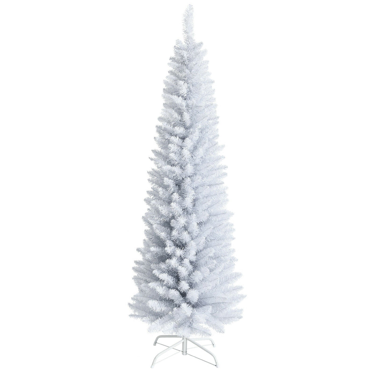 6 Feet Unlit Artificial Slim Pencil Christmas Tree with Metal Stand 2