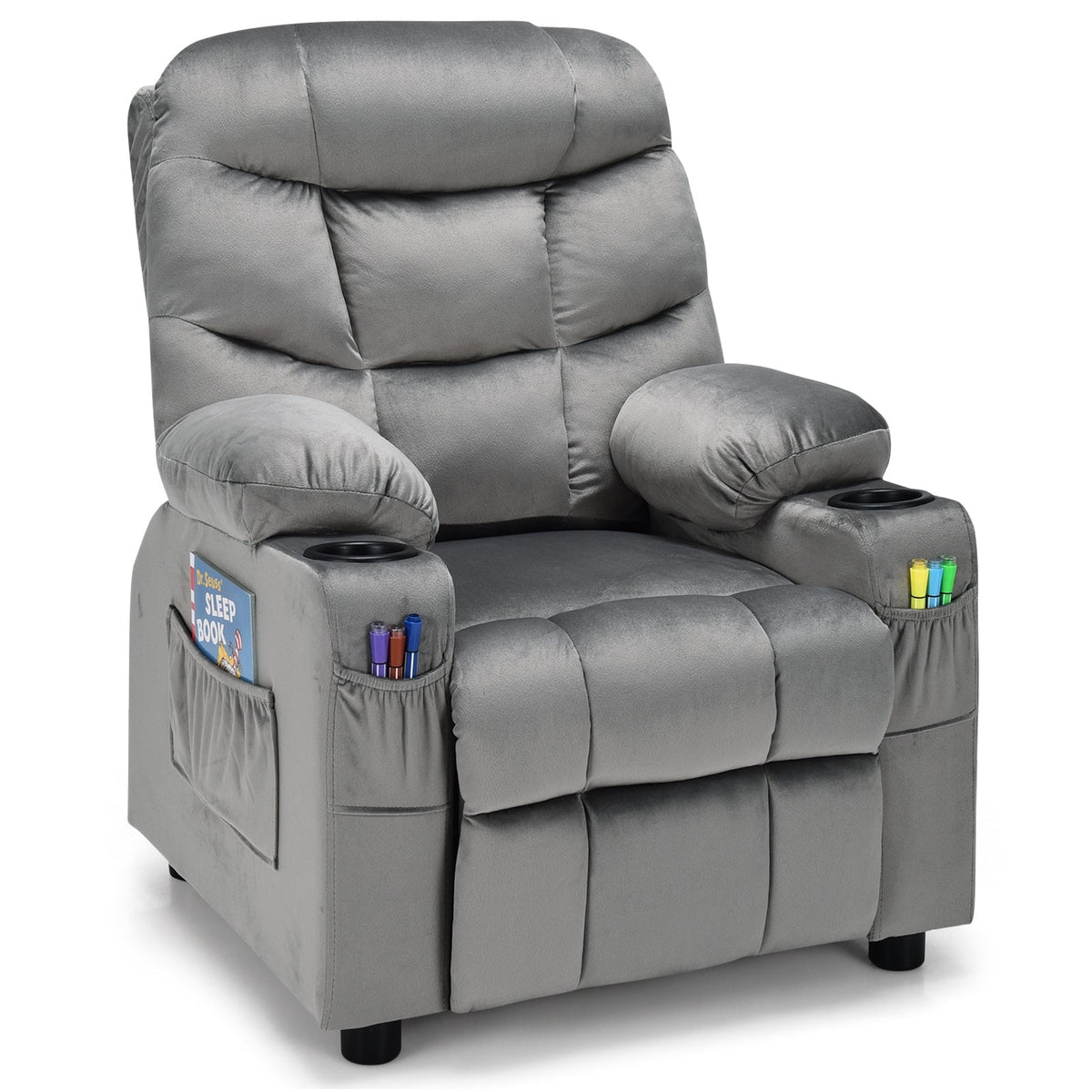Kids Recliner Chair with Cup Holder and Footrest for Children 16