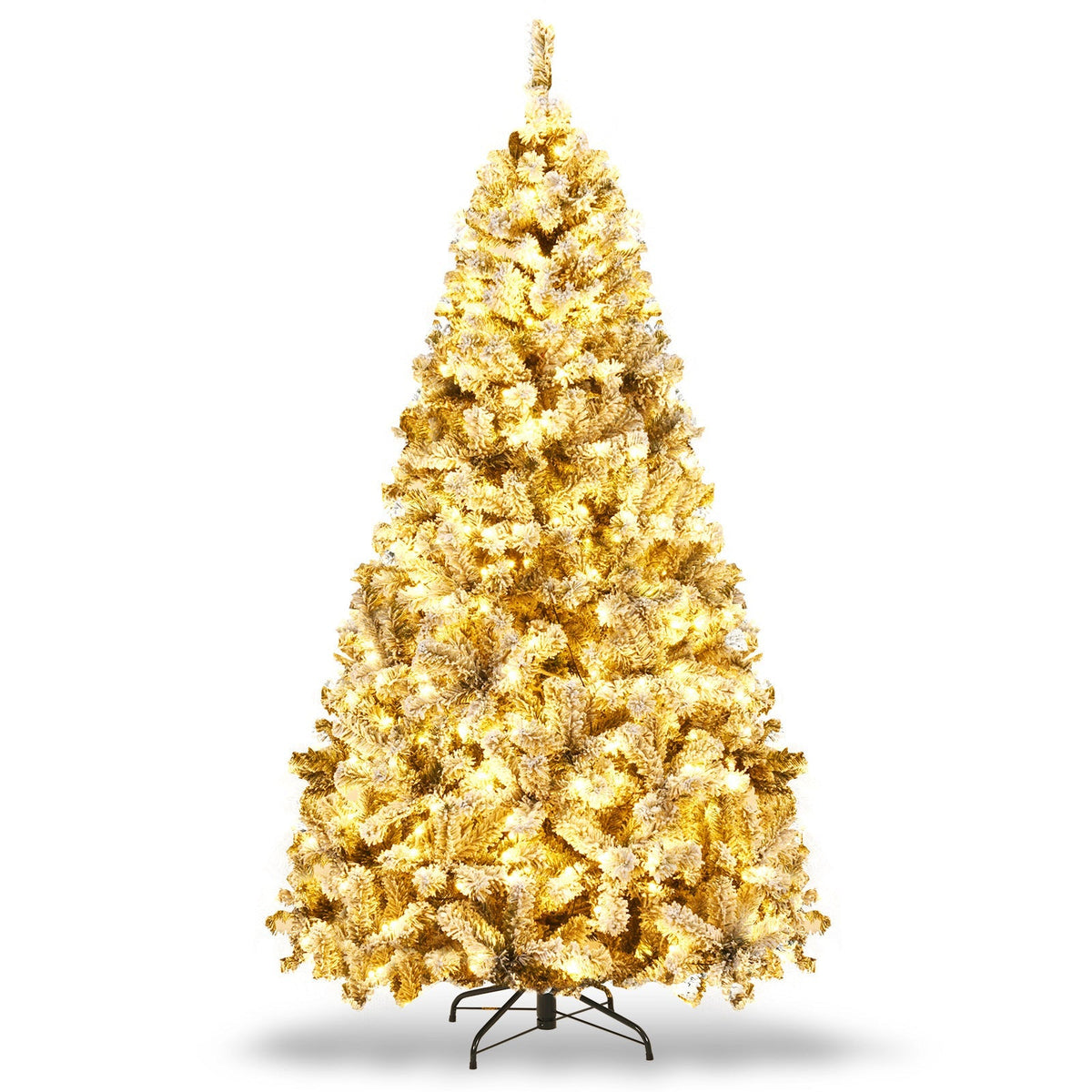 Pre-Lit Premium Snow Flocked Hinged Artificial Christmas Tree 4