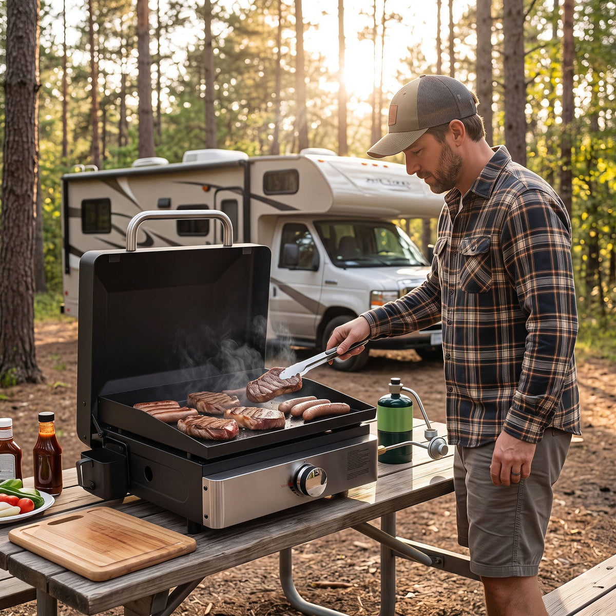 Portable Gas Griddle 1-Burner with Ceramic Non-Stick Plate 2