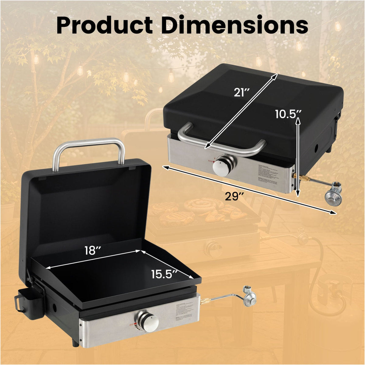 Portable Gas Griddle 1-Burner with Ceramic Non-Stick Plate 5