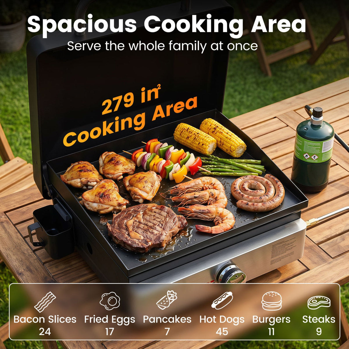 Portable Gas Griddle 1-Burner with Ceramic Non-Stick Plate 7