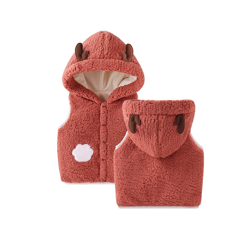 Children's Waistcoat Thickened Baby Girl Vest Waistcoat And Hooded Jacket To Keep Warm 8