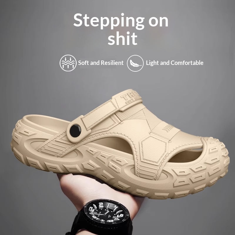 Mens Summer Outdoor Non-Slip Soft-Soled Closed-Toe Beach Clog Shoes 8