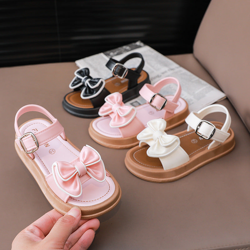 Girls Bow-Knot Non-Slip Velcro Sandals 1