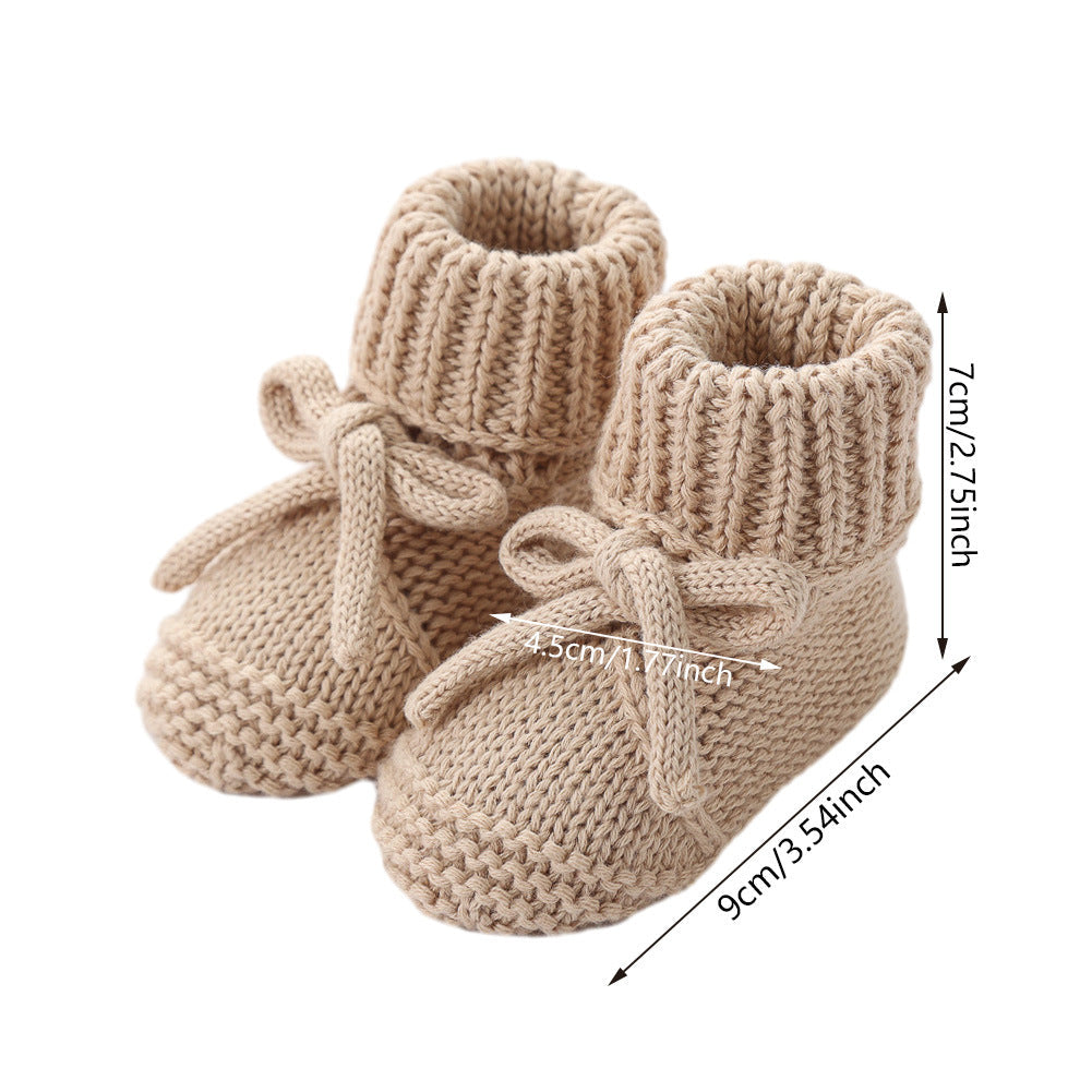 Bow-tie Strap Knitted Toddler Shoes 4