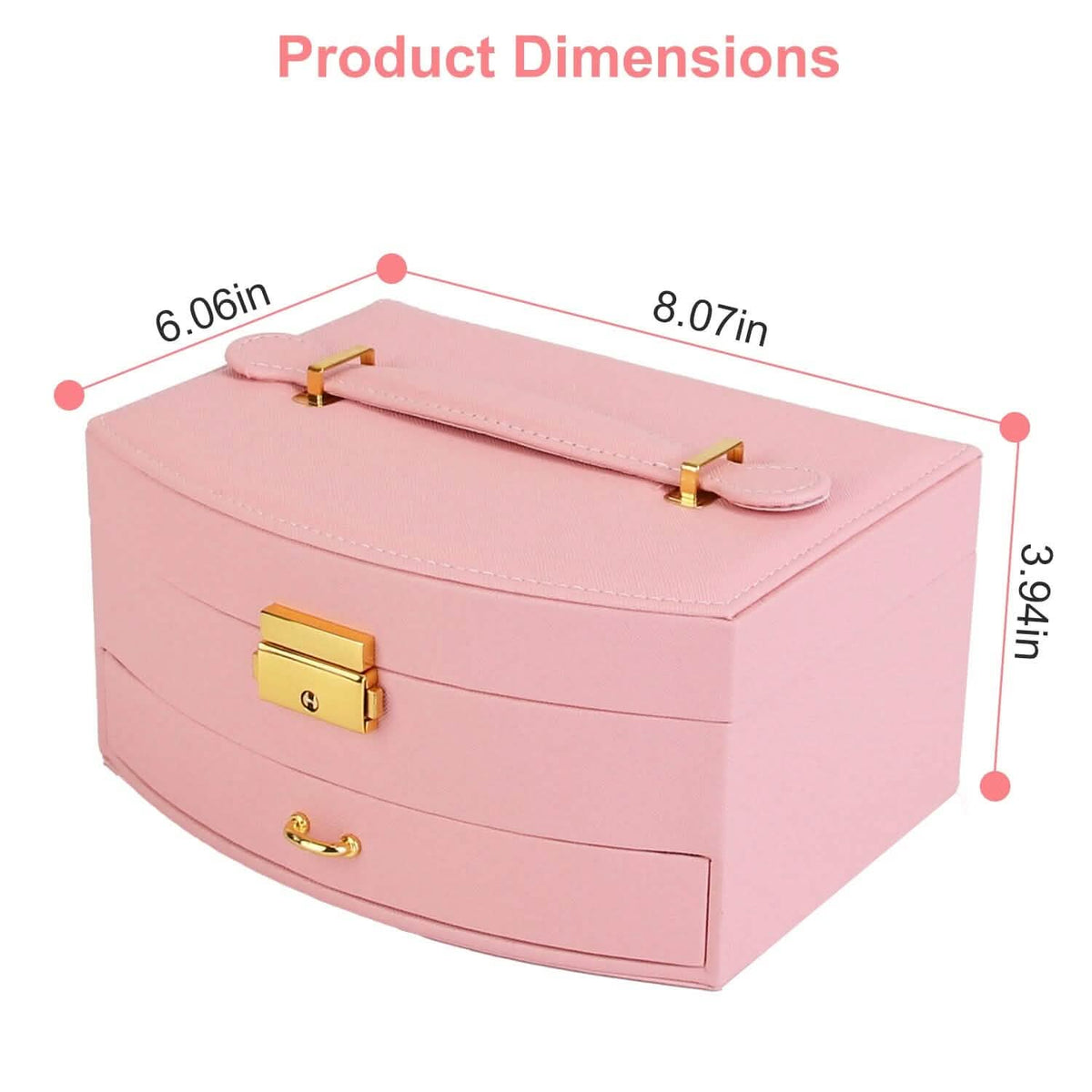2-Layer Lockable Leather Jewelry Box 8