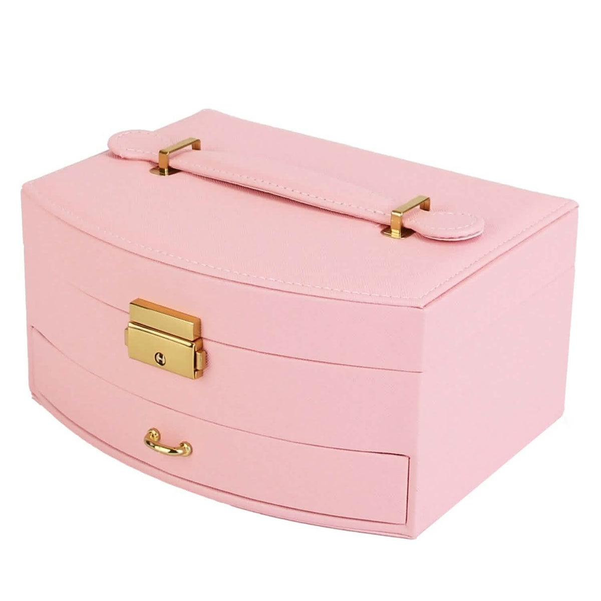 2-Layer Lockable Leather Jewelry Box 6