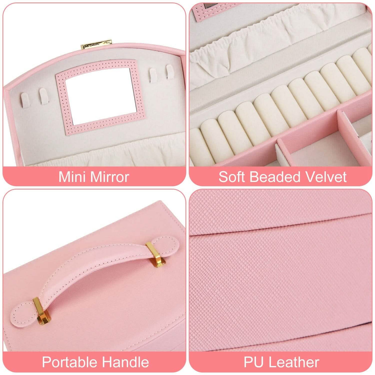 2-Layer Lockable Leather Jewelry Box 9