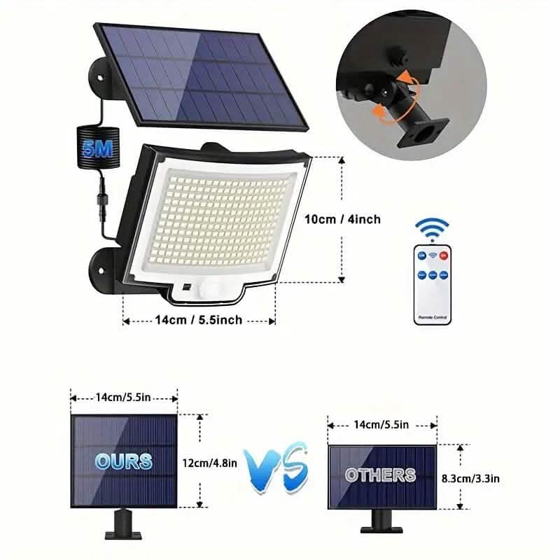 2-Pack: 228 LED Outdoor Split Solar Wall Lights 2