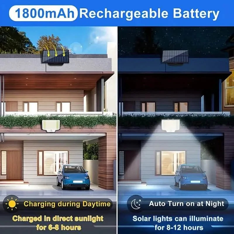 2-Pack: 200-LED/3Modes Upgraded Split Solar Motion Sensor Light Outdoor with Remote 6