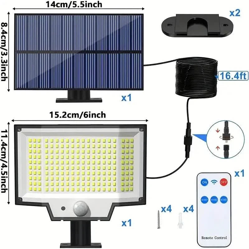 2-Pack: 200-LED/3Modes Upgraded Split Solar Motion Sensor Light Outdoor with Remote 2