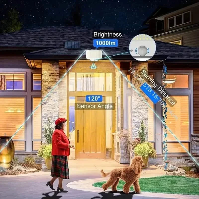 2-Pack: 200-LED/3Modes Upgraded Split Solar Motion Sensor Light Outdoor with Remote 9