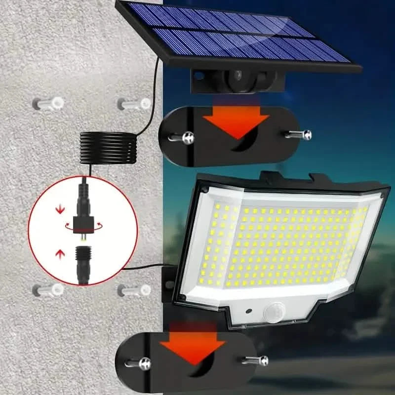 2-Pack: 200-LED/3Modes Upgraded Split Solar Motion Sensor Light Outdoor with Remote 8