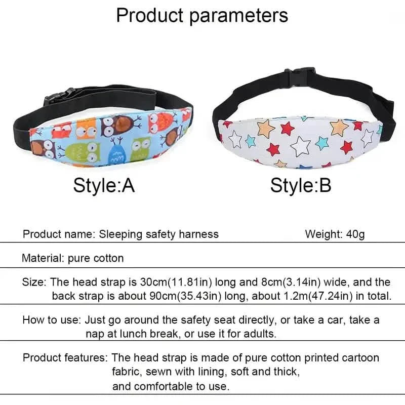 2-Pack: Kids Safety Head Support Band and Toddler Car Seat Neck Relief 9