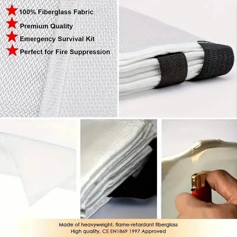 2-Pack: Premium Fiberglass Fire Blankets - Heat-Resistant, Compact and Reusable 7