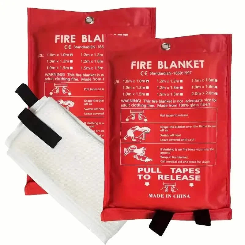 2-Pack: Premium Fiberglass Fire Blankets - Heat-Resistant, Compact and Reusable 1