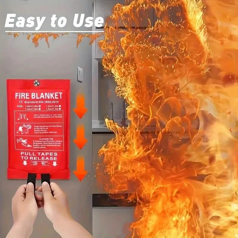 2-Pack: Premium Fiberglass Fire Blankets - Heat-Resistant, Compact and Reusable 4
