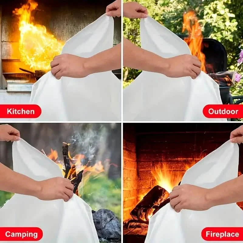 2-Pack: Premium Fiberglass Fire Blankets - Heat-Resistant, Compact and Reusable 3