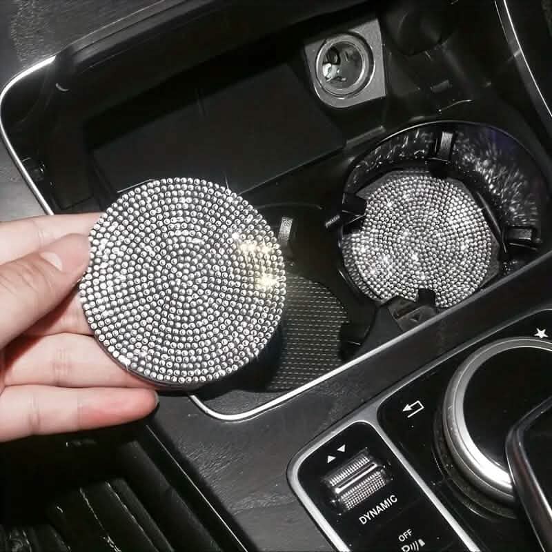 2-Pack: Shimmering Diamond Car Cup Mats 5