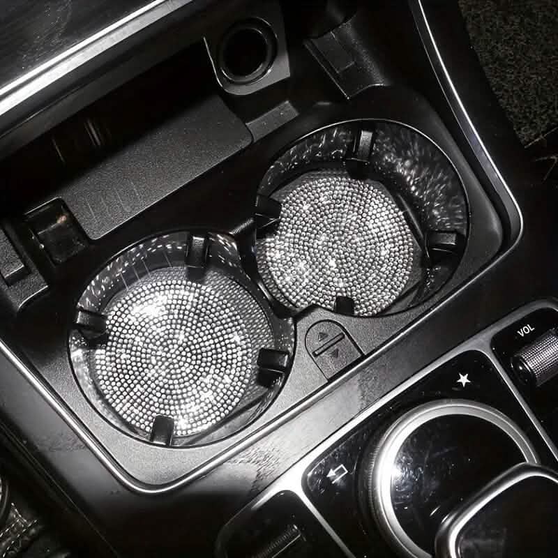 2-Pack: Shimmering Diamond Car Cup Mats 6