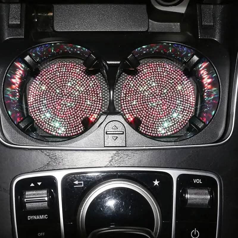 2-Pack: Shimmering Diamond Car Cup Mats 3