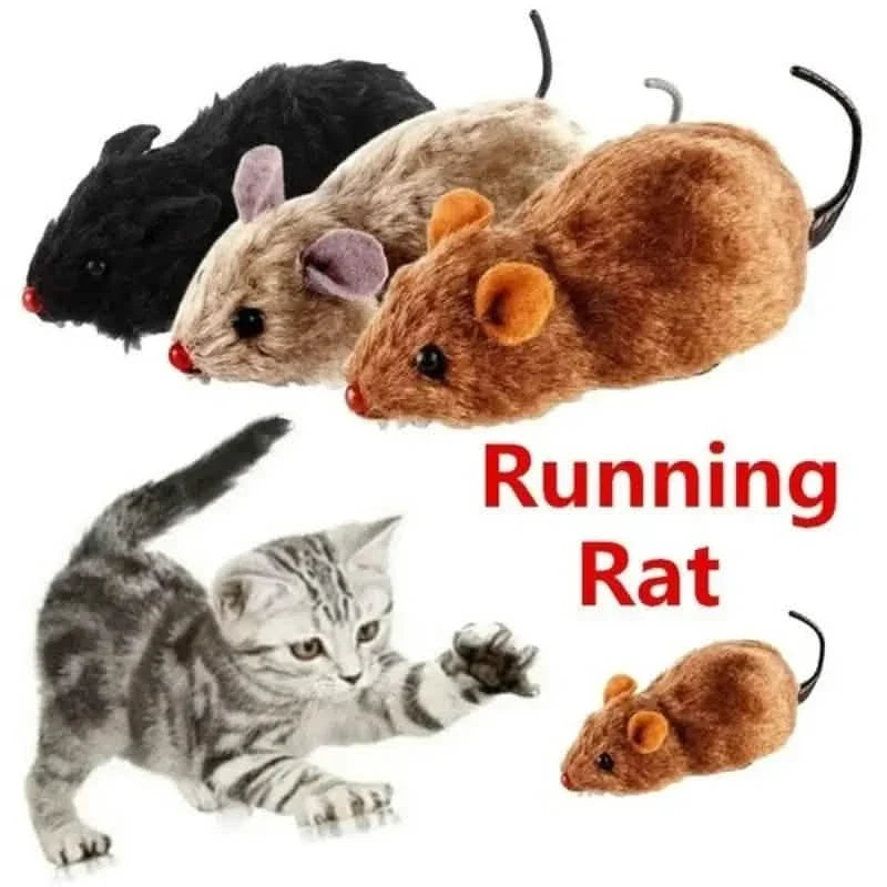 2-Pack: Wind Up Interactive Plush Mouse Toy 6
