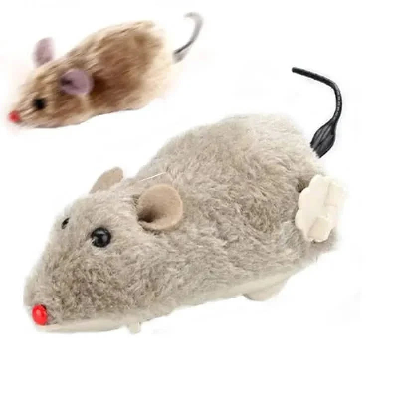 2-Pack: Wind Up Interactive Plush Mouse Toy 1