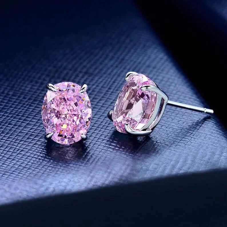 2-Pairs: 2.00CTTW CZ Oval Set Earrings 3