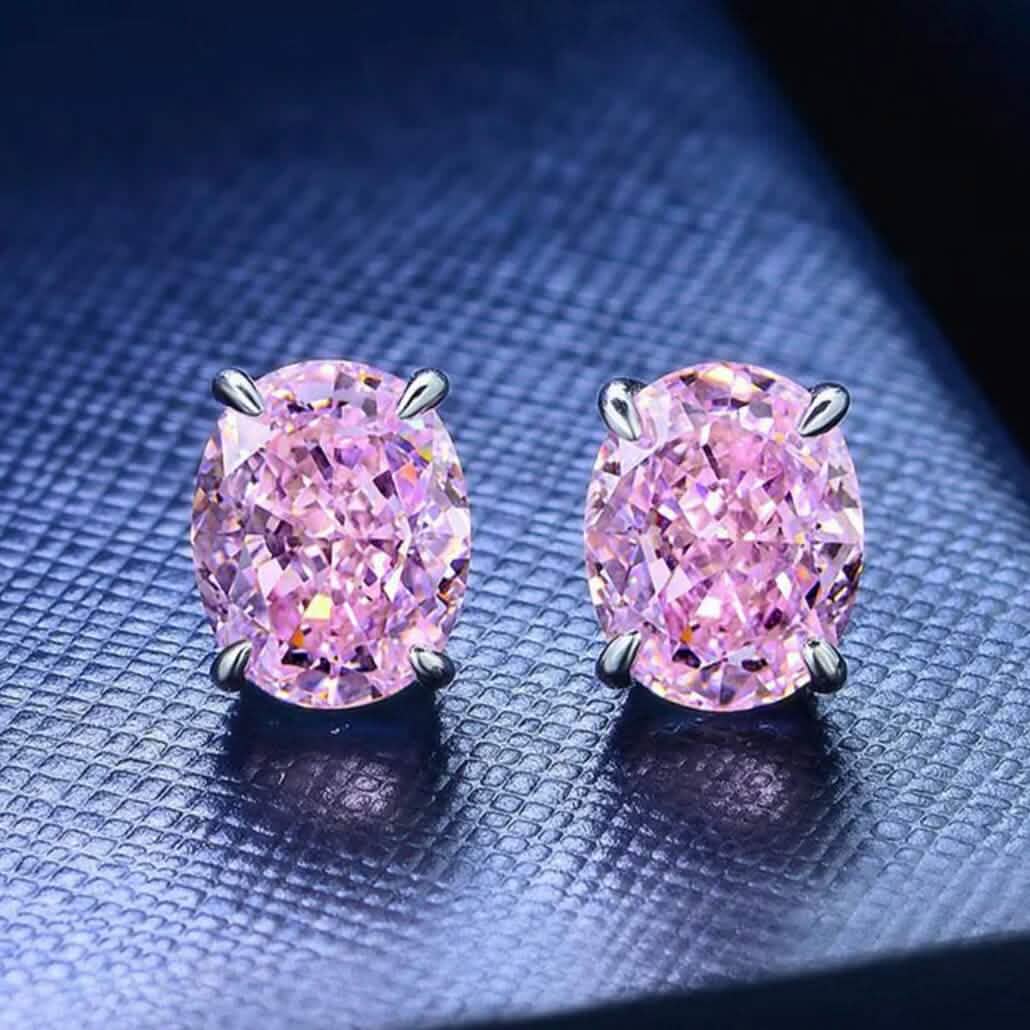 2-Pairs: 2.00CTTW CZ Oval Set Earrings 2