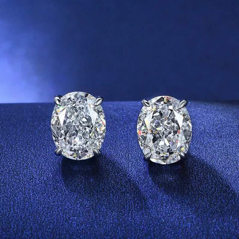 2-Pairs: 2.00CTTW CZ Oval Set Earrings 4