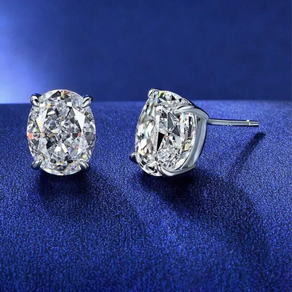 2-Pairs: 2.00CTTW CZ Oval Set Earrings 5