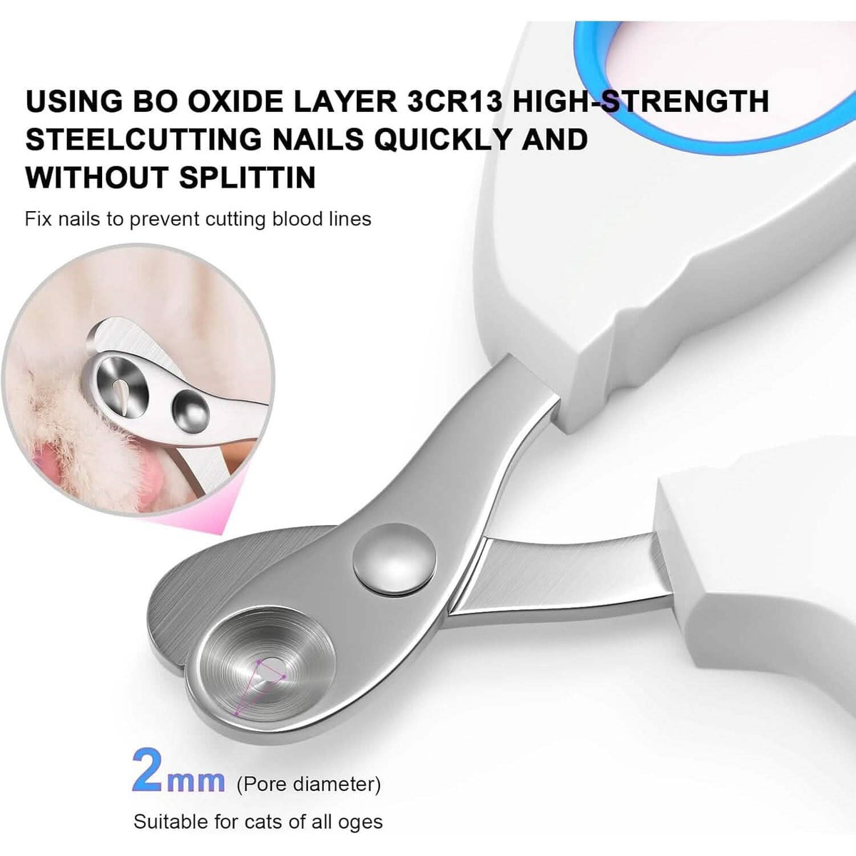 2-Piece: Easy-Grip Stainless Steel Cat Nail Clippers 6