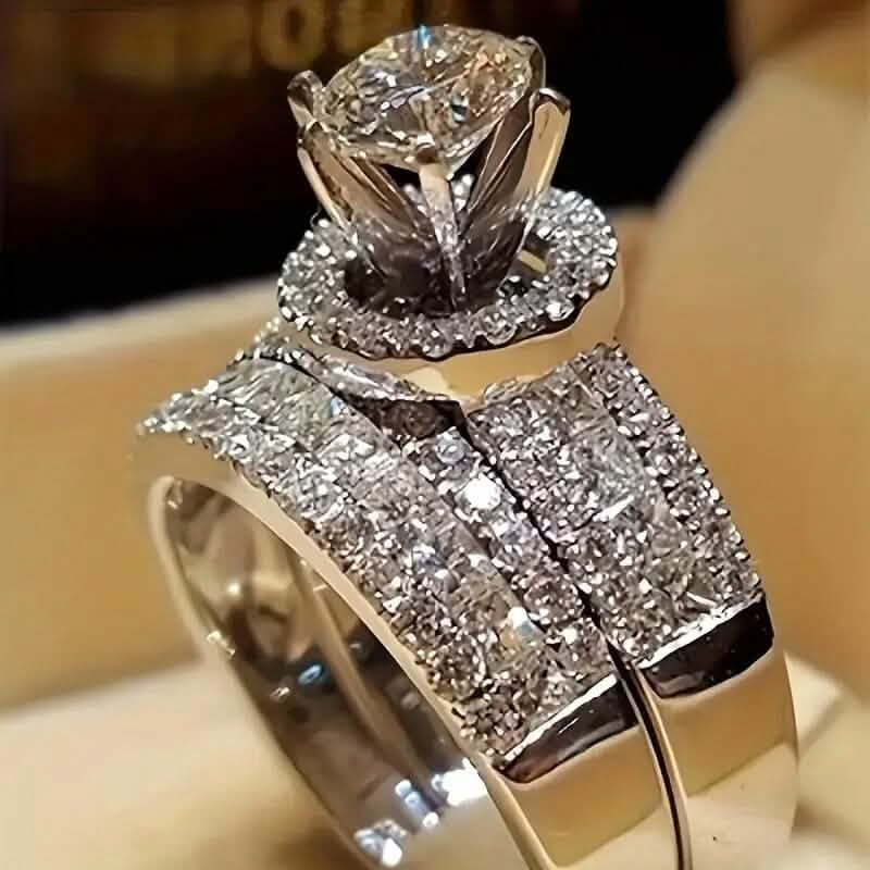 2-Piece Set: Elegant Square Cubic Zirconia Rings 2