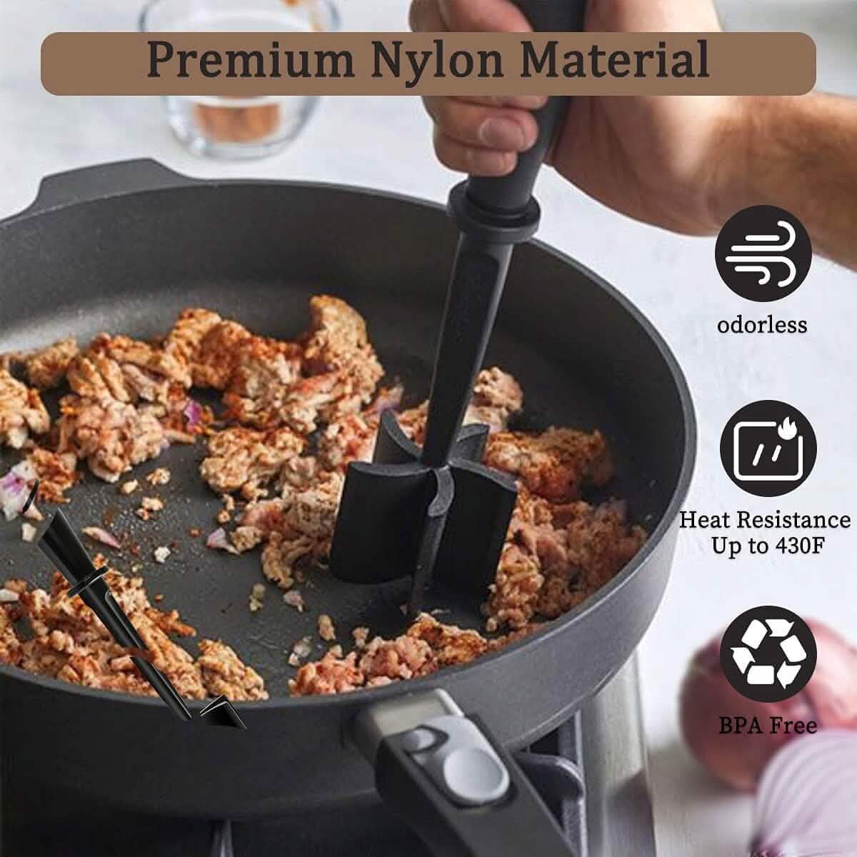2-Piece Set: Heat-Resistant Nylon Meat Chopper Set 4