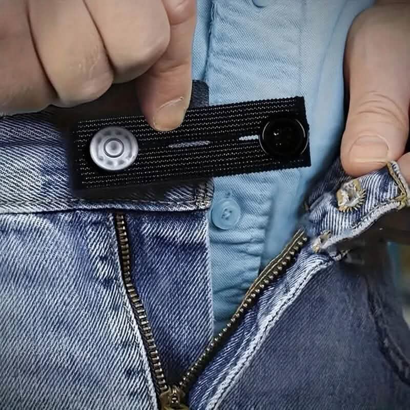 2-Pack: Black Interlocking Tape Waistband Extender Buttons for Jeans and Pants 1