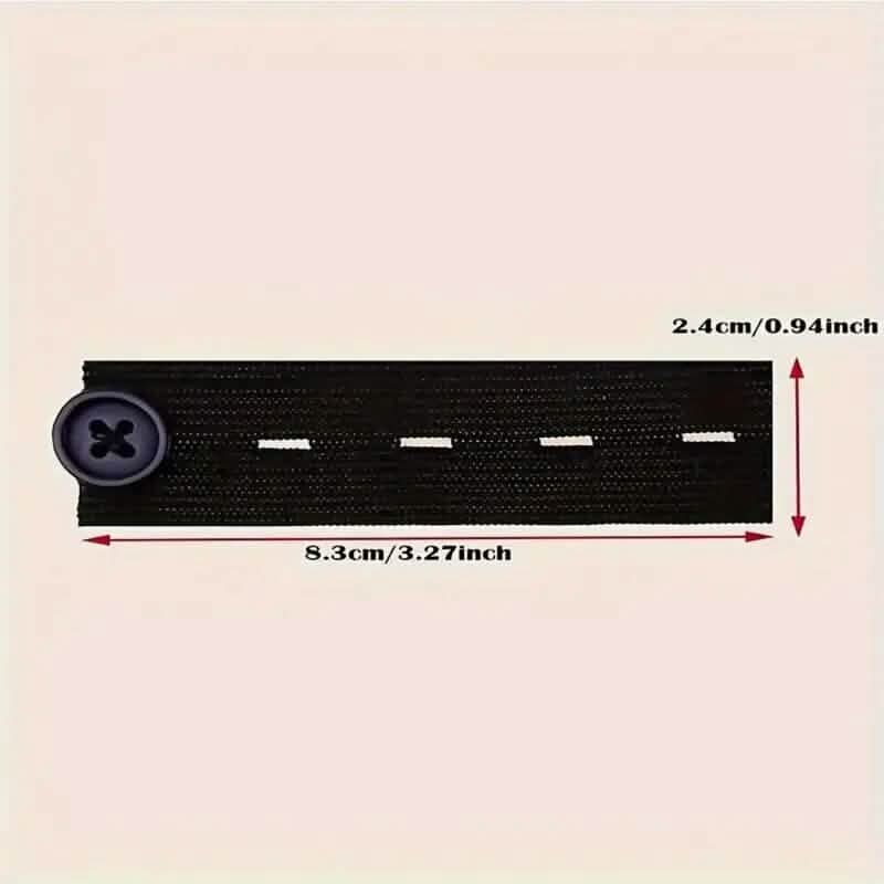 2-Pack: Black Interlocking Tape Waistband Extender Buttons for Jeans and Pants 3