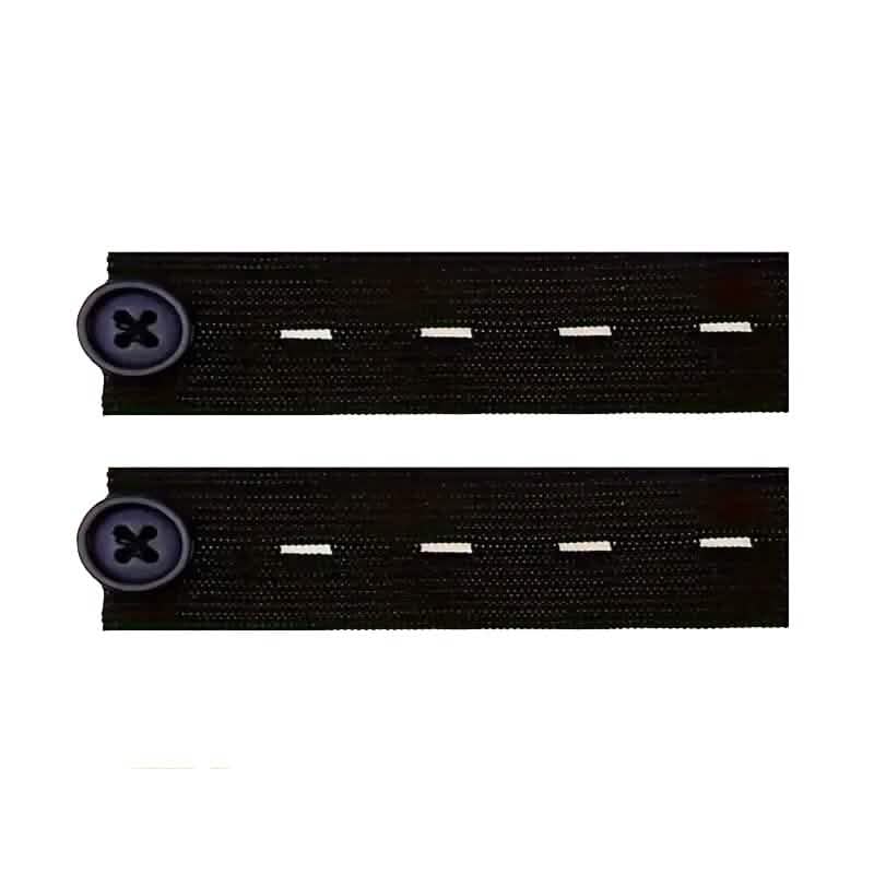 2-Pack: Black Interlocking Tape Waistband Extender Buttons for Jeans and Pants 2