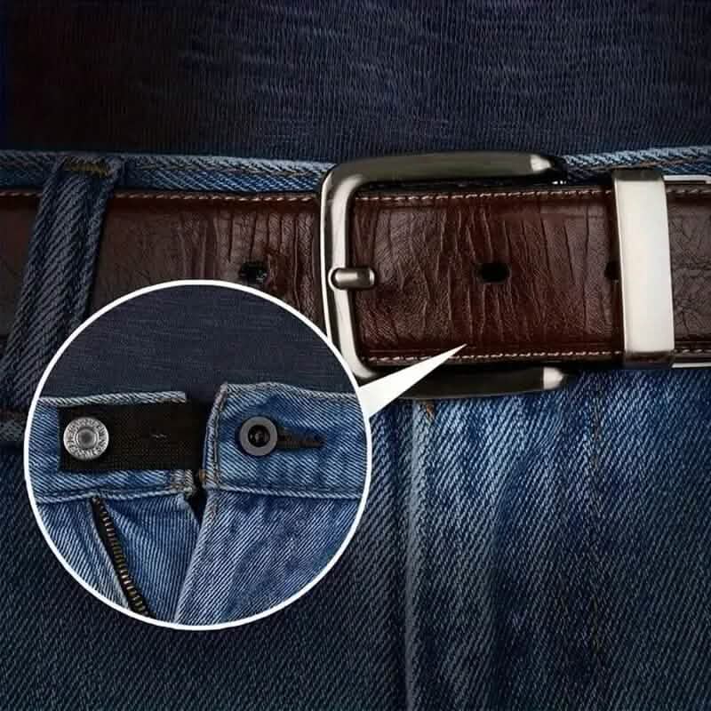2-Pack: Black Interlocking Tape Waistband Extender Buttons for Jeans and Pants 4