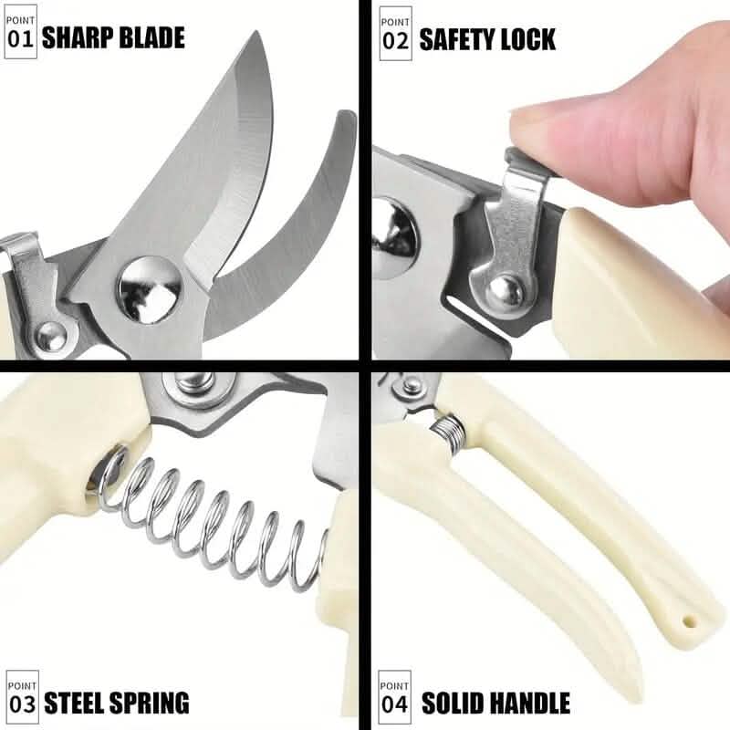 2-Pieces: Garden Pruning Shears Set Sharp Blades 5