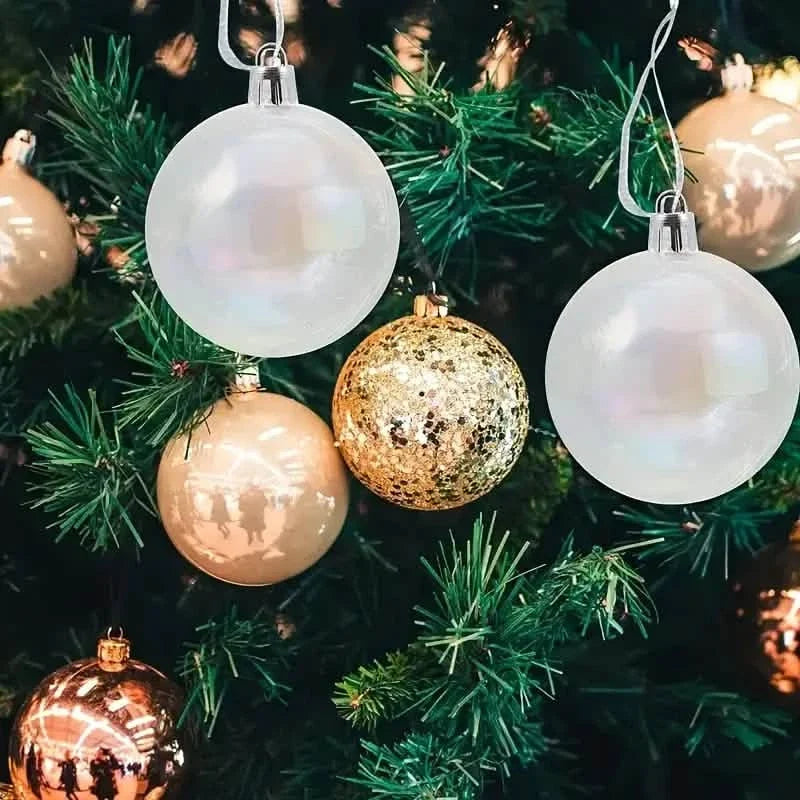 20-Pieces: Clear Iridescent Plastic Ornaments Balls for Crafts 9