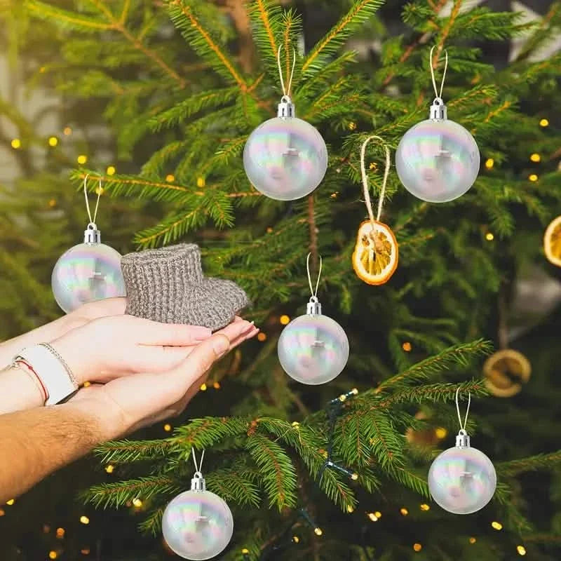 20-Pieces: Clear Iridescent Plastic Ornaments Balls for Crafts 1