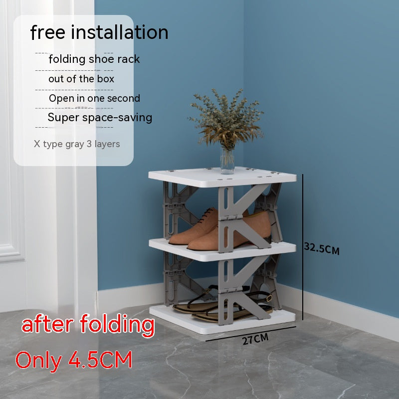 Plastic Installation-free Shoe Rack Storage Shoe Rack Folding Shoe Cabinet 9