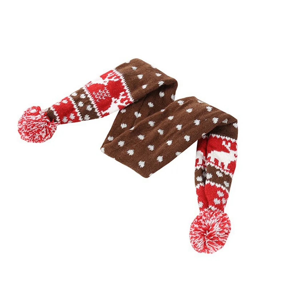 Christmas Dog Scarf Knitted Elk Scarf Striped Hair Ball Pet Scarf Outdoor Winter Warm Cat Dog Scarves Puppy Collar Pet Supplies 5