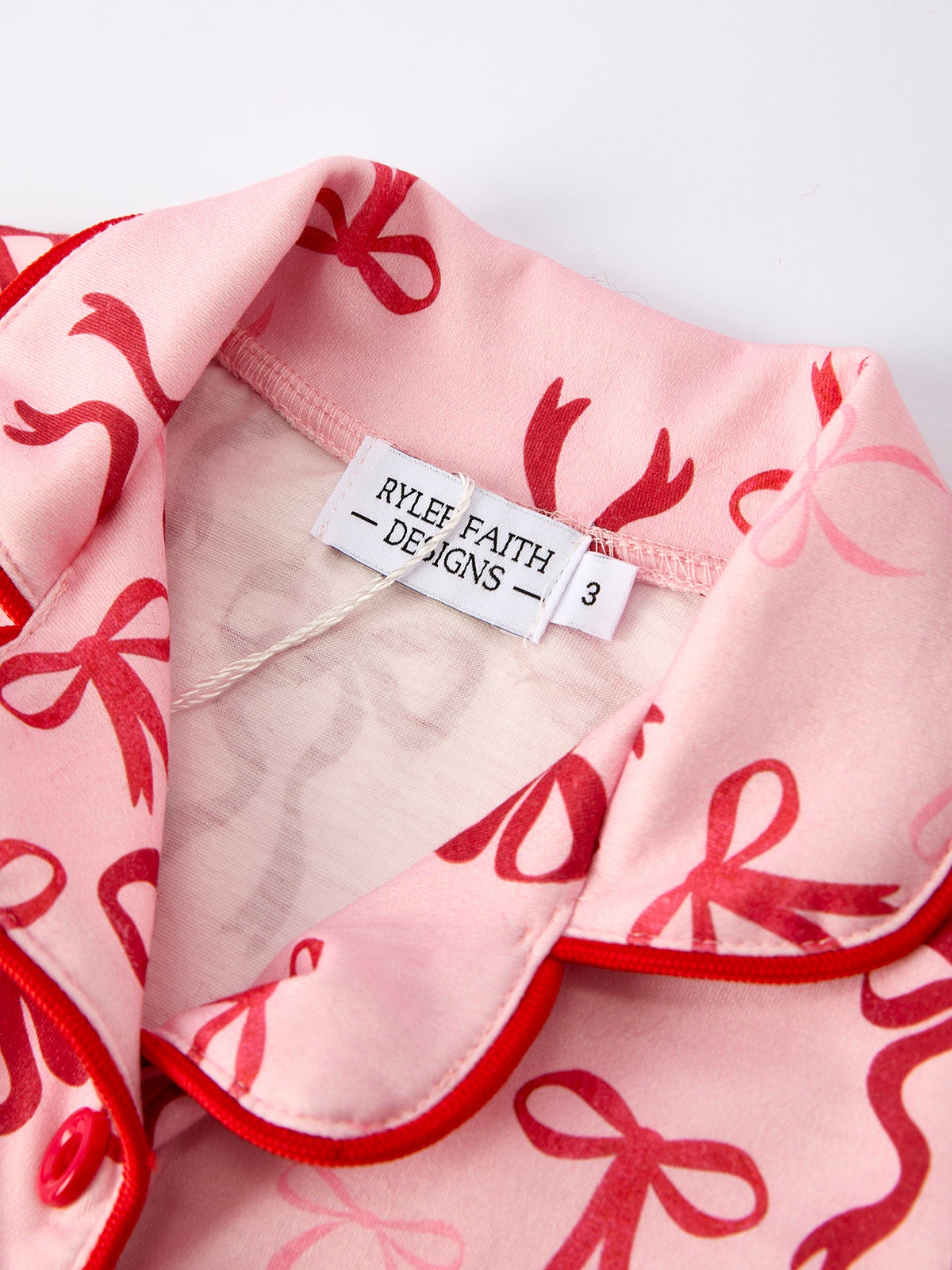Bow Girls Pajama Set with Furry Trim 9