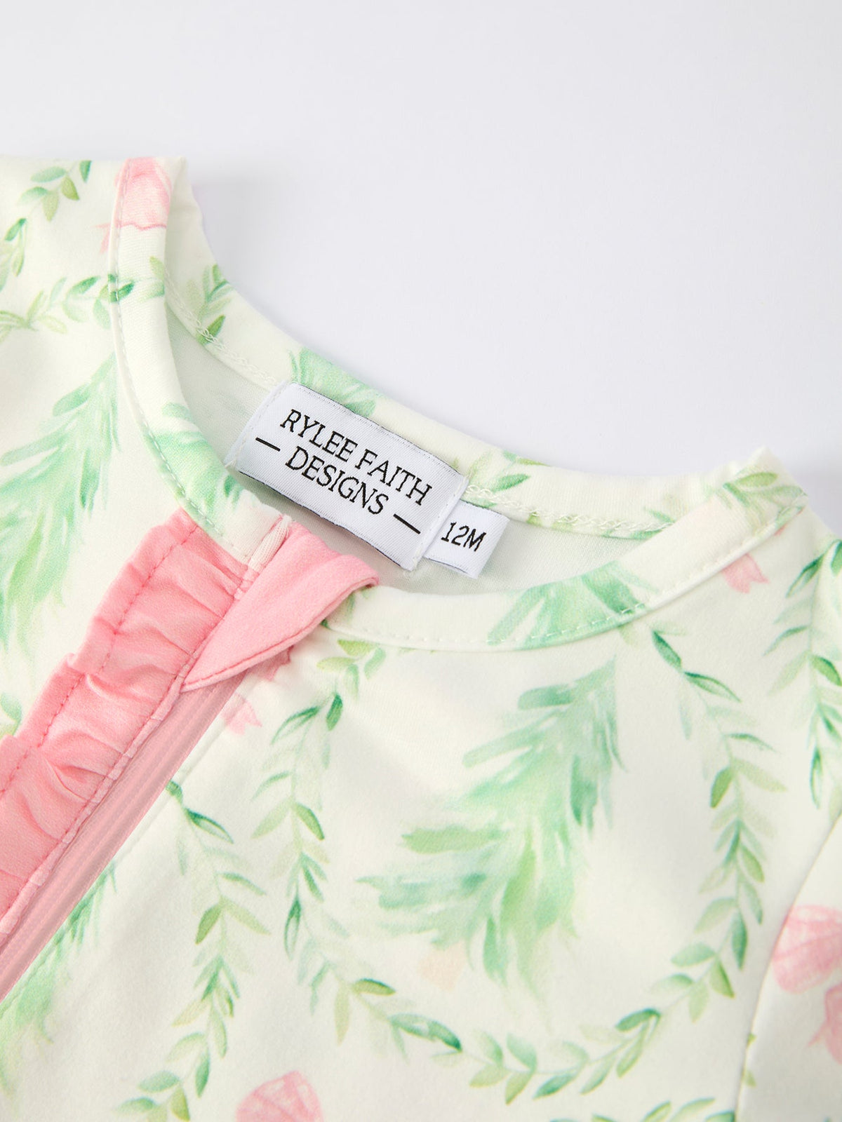 Christmas Tree Wreath Print Long Sleeve Zip Baby Girls Romper 7