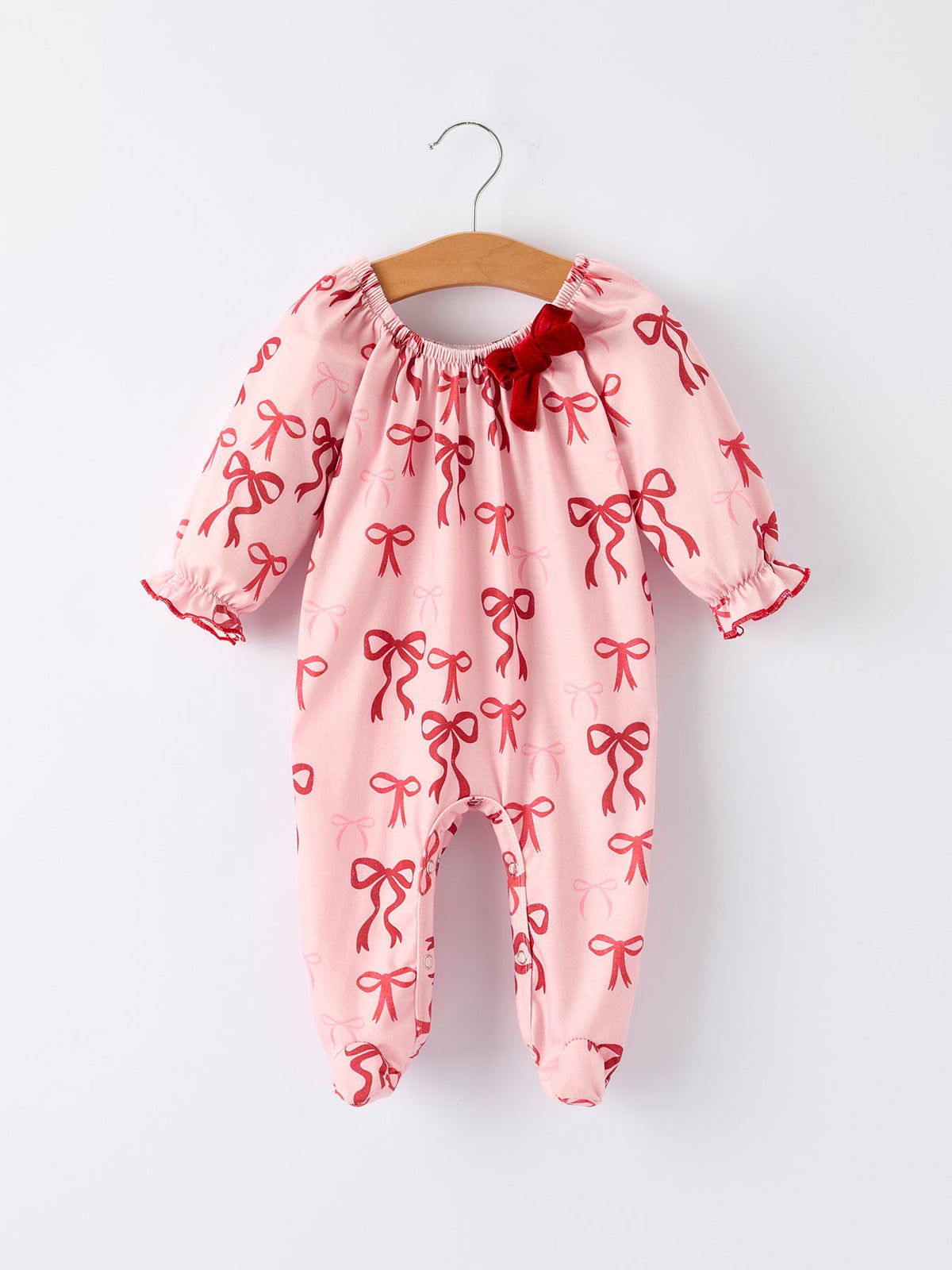 Bow Print Baby Girls Romper 6